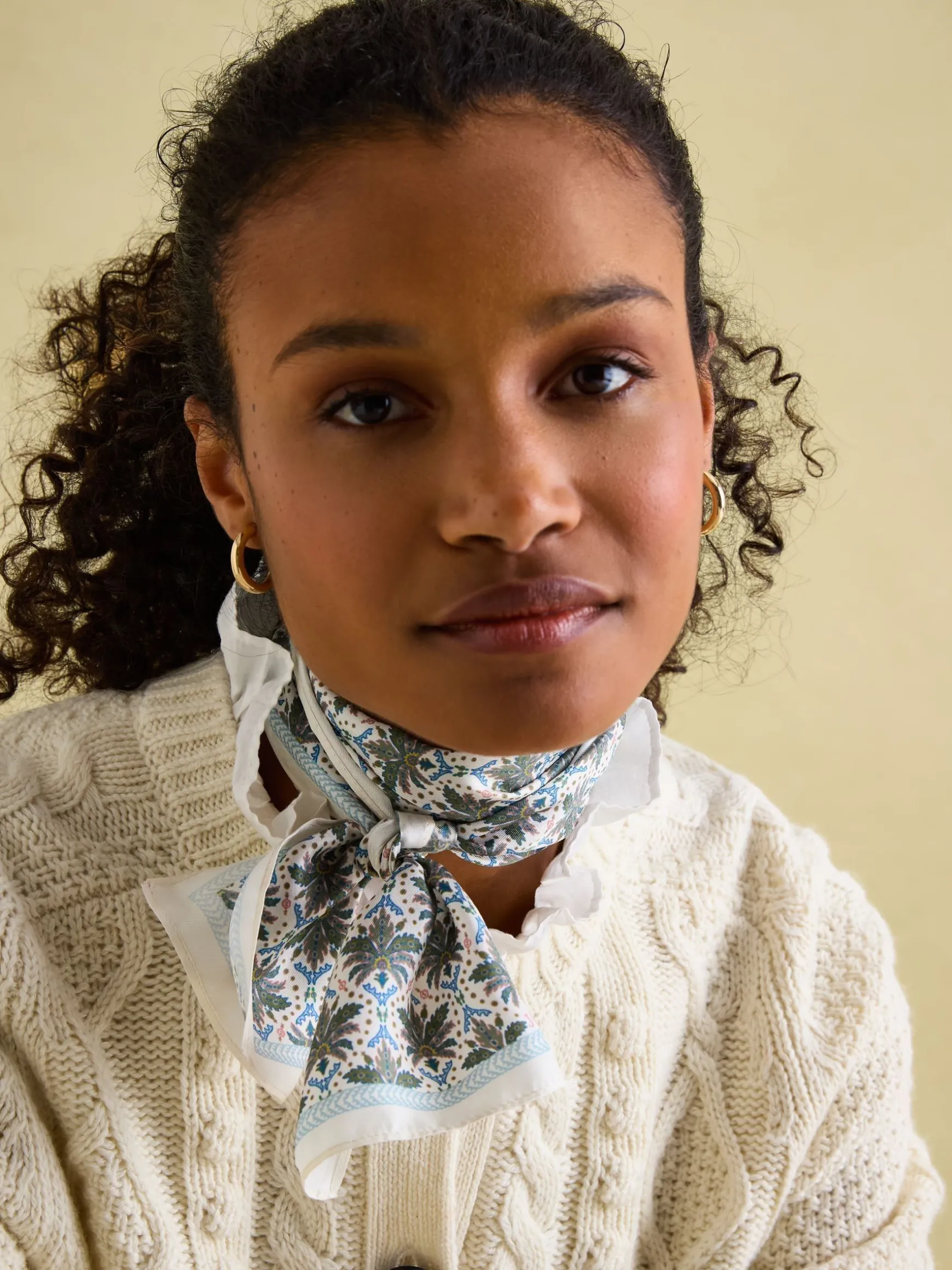 Highgrove Green Skinny Printed Scarf