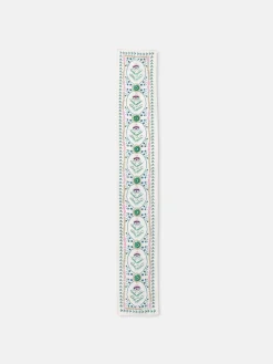 Highgrove Multi/White Skinny Printed Silk Scarf