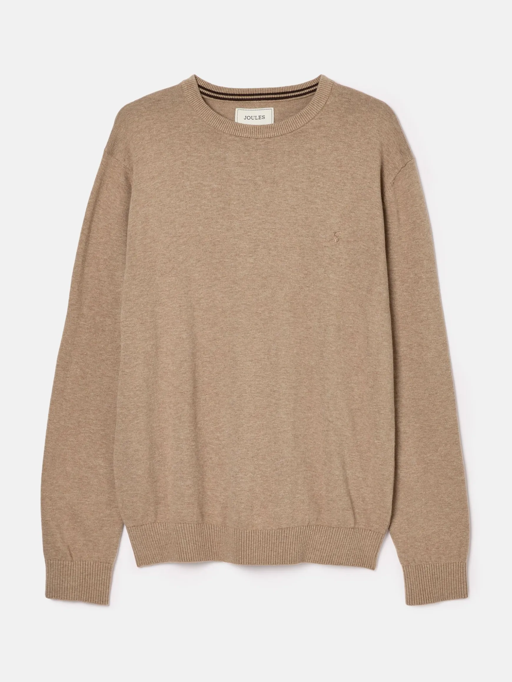 Jarvis Light Brown Crew Neck Knitted Jumper