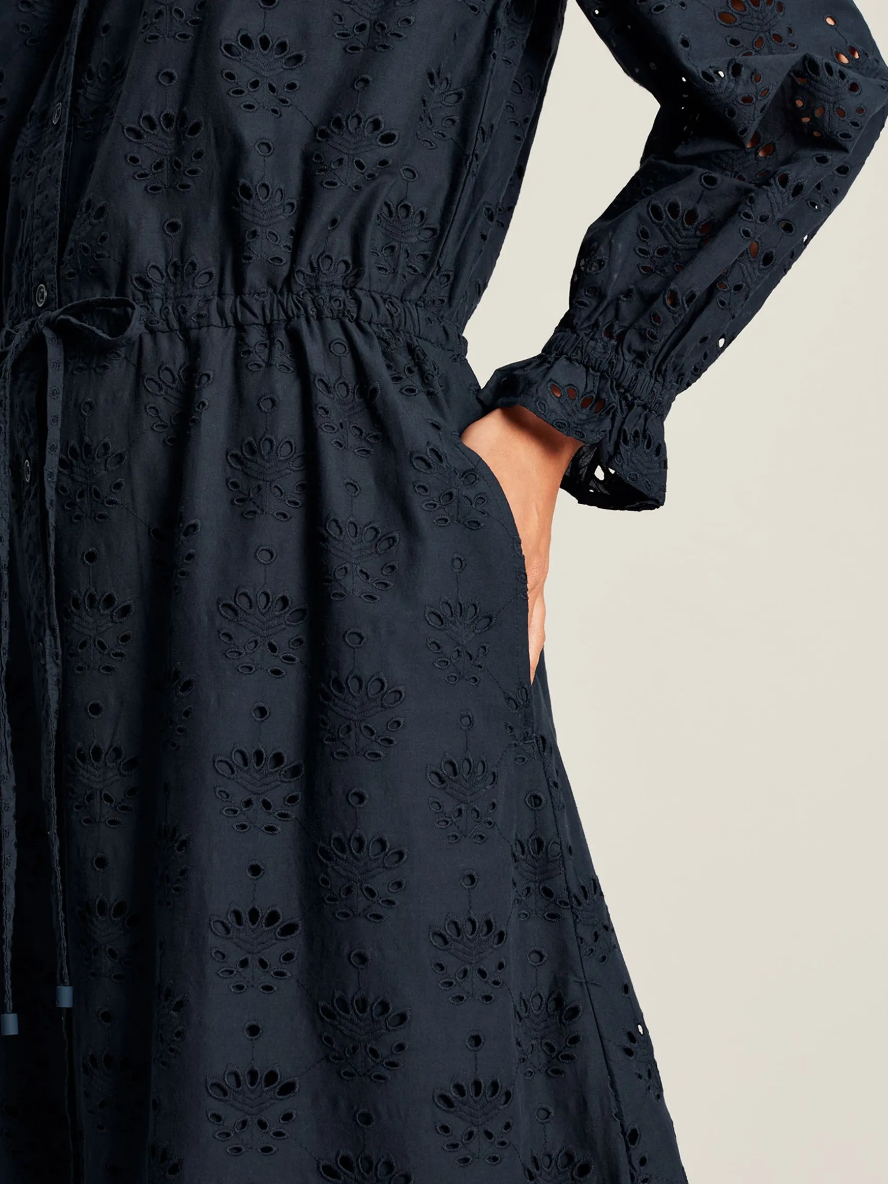 Juliana Navy Broderie Dress