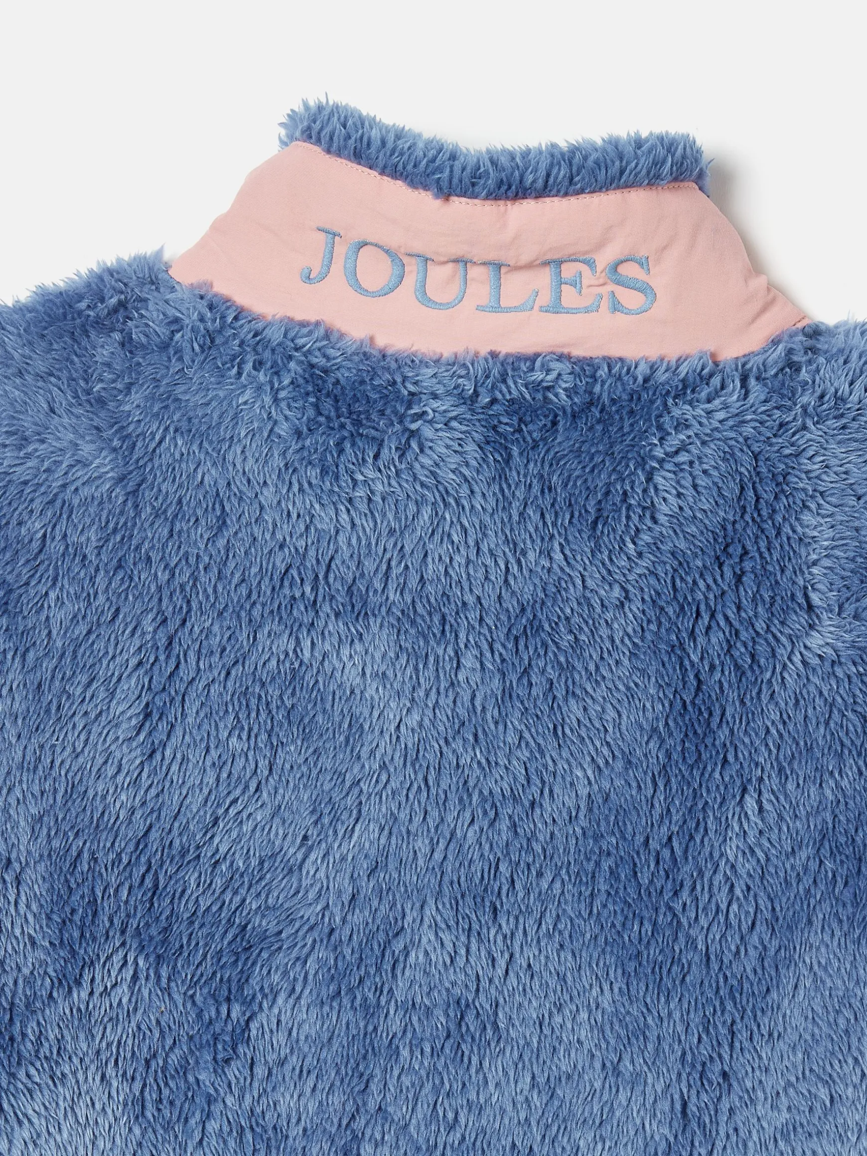 Kids' Always Cosy Blue Colourblock Quarter Zip Borg Fleece