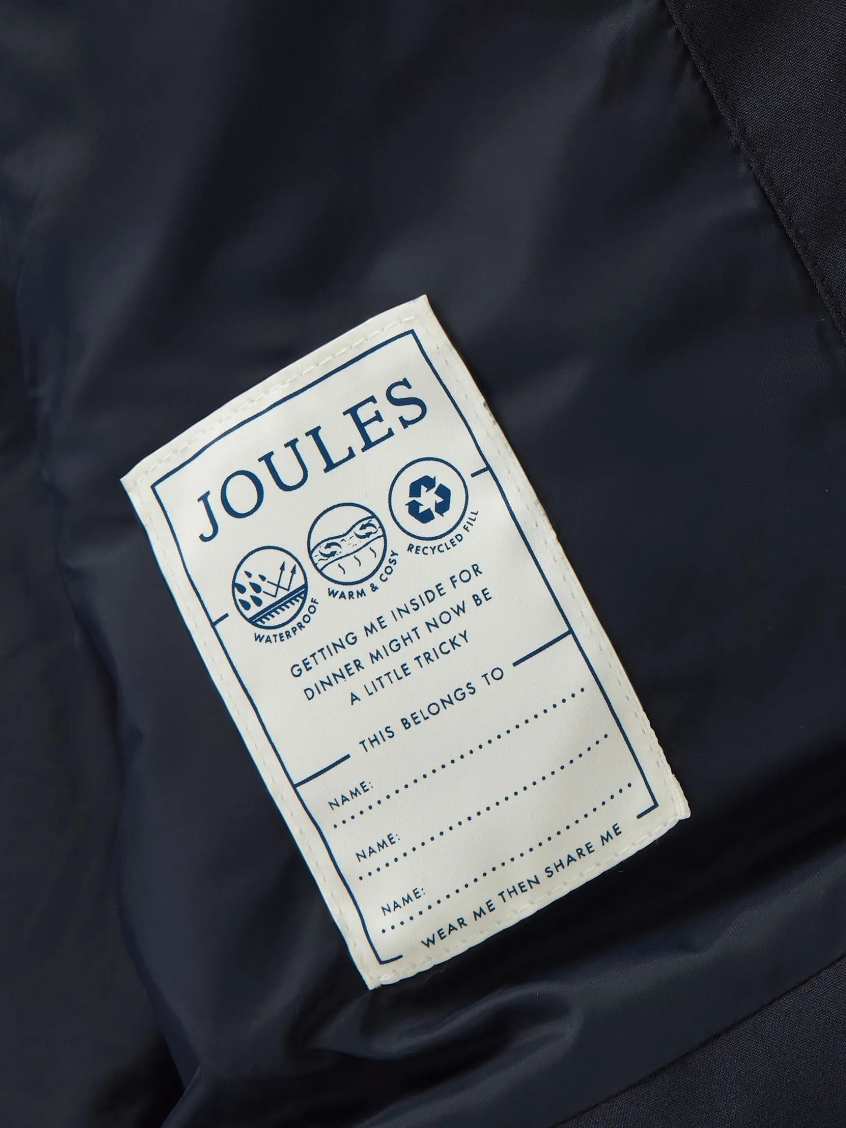 Kids' Padwell Navy Blue Waterproof Padded Coat