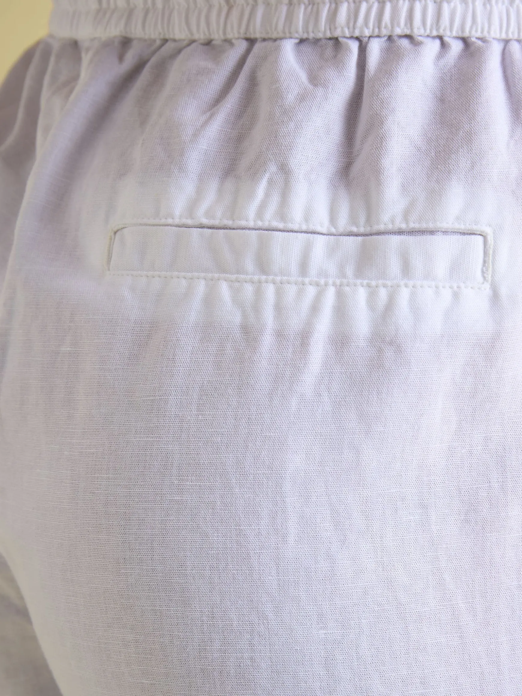 Linen Blend White Trousers