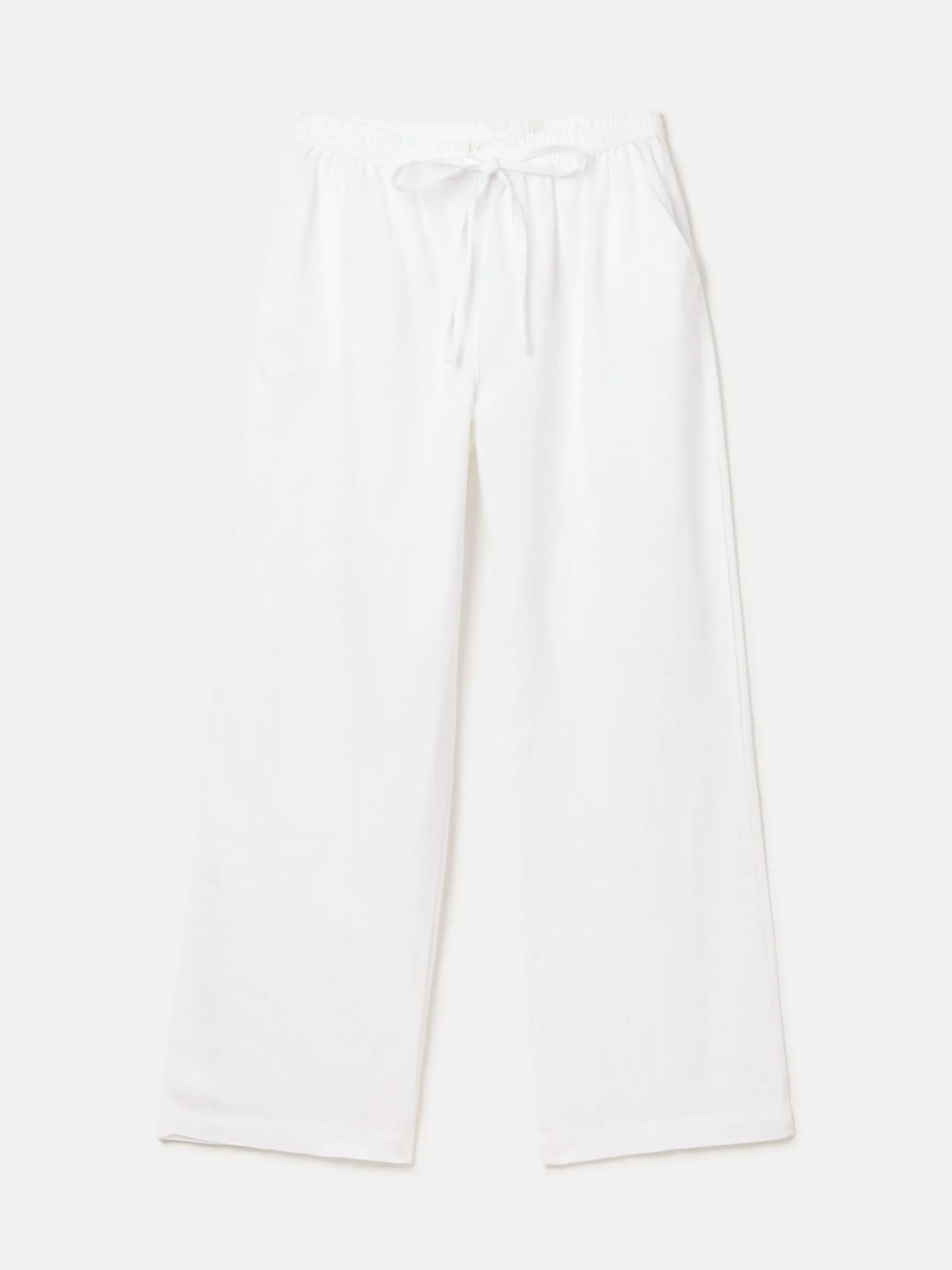 Linen Blend White Trousers