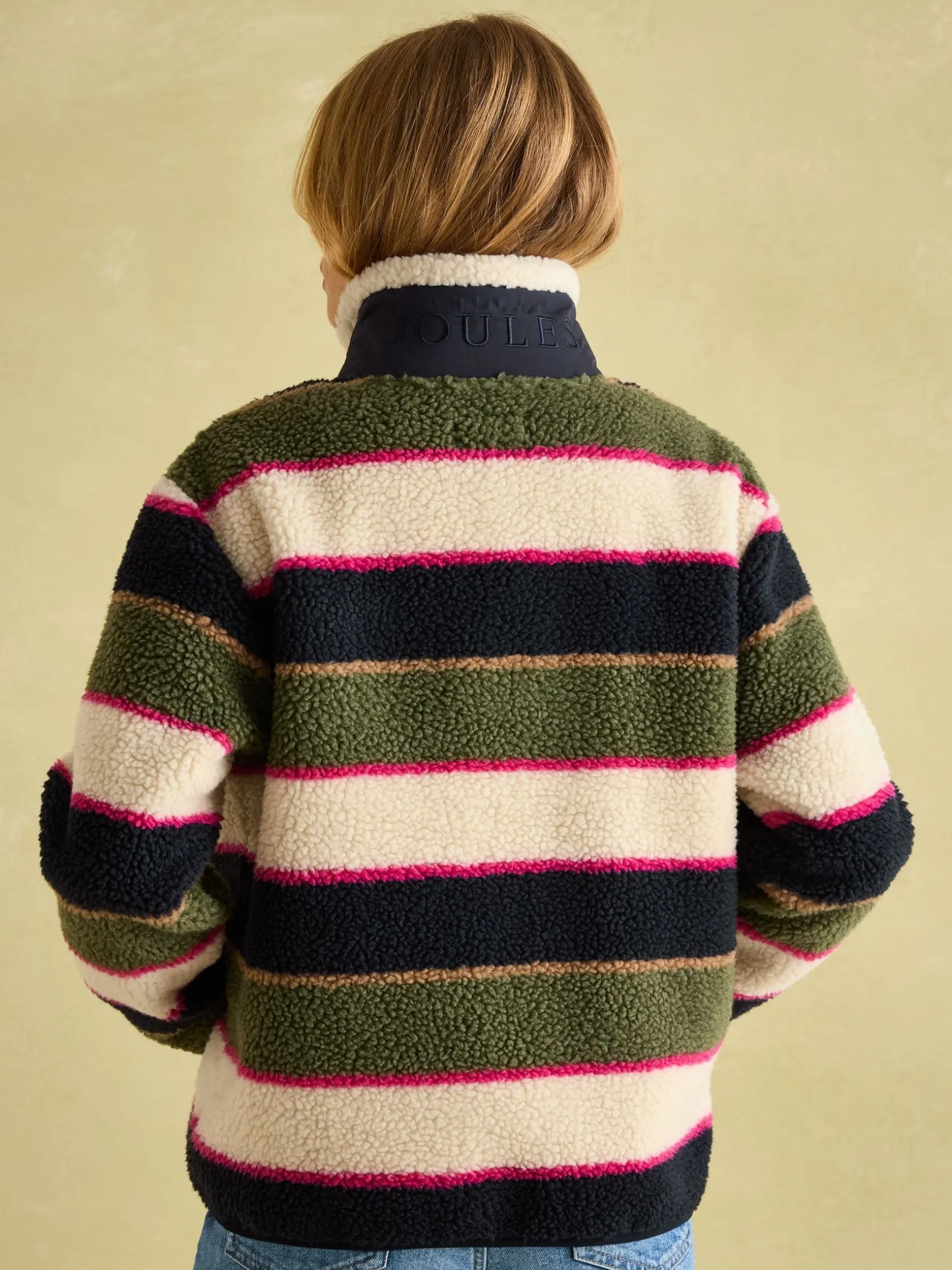 Lottie Multi stripe Borg Fleece Jacket