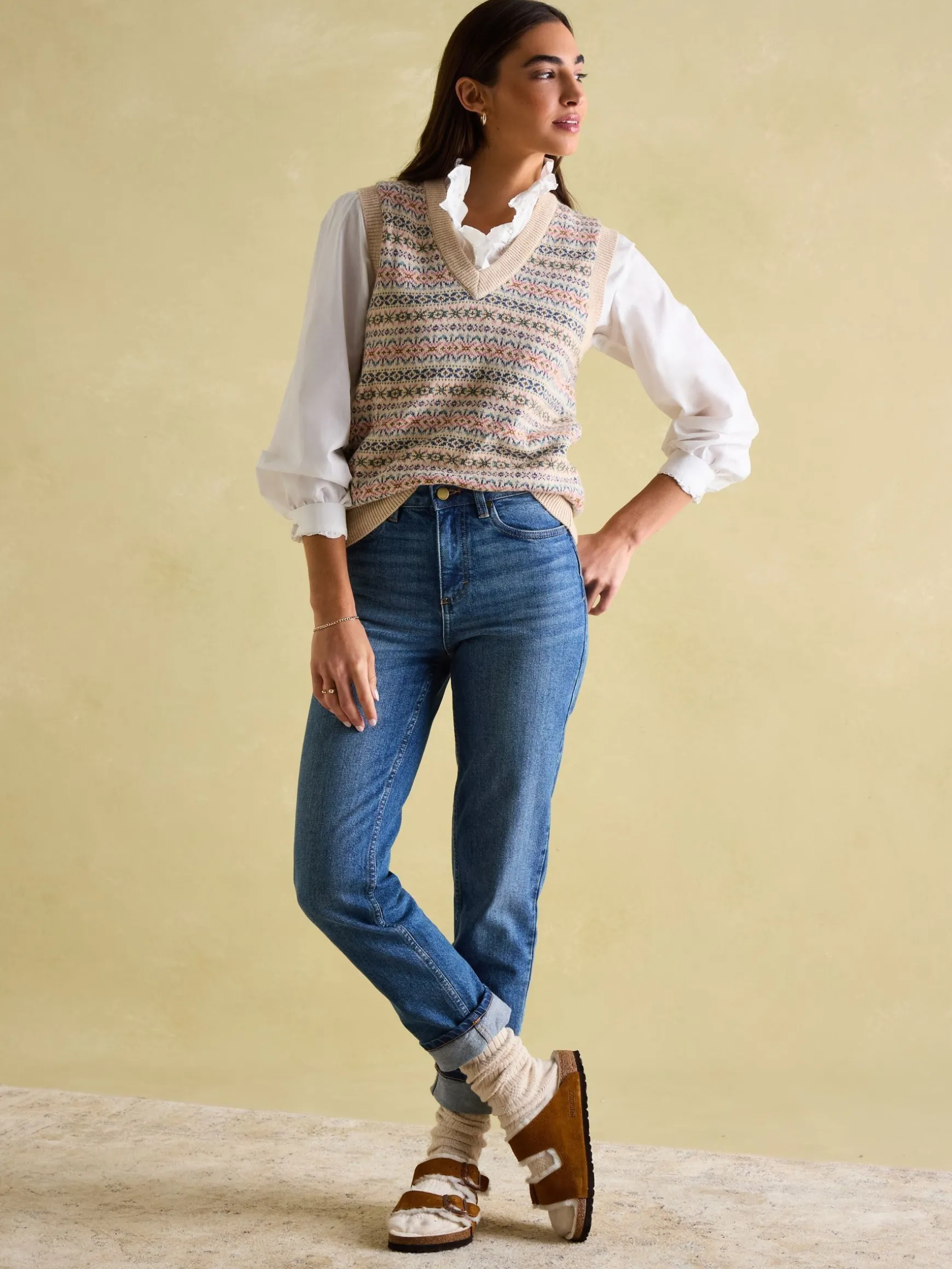 Melanie White Cotton Ruffle Blouse