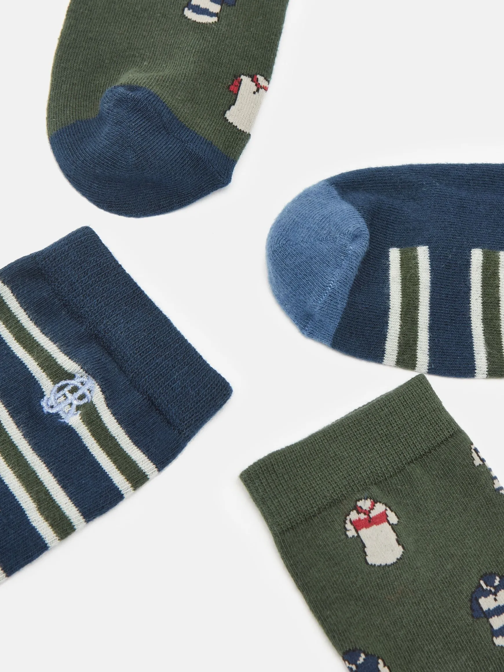 Men's Kingsbury Green/Navy 2 Pack Socks (size 7-12)