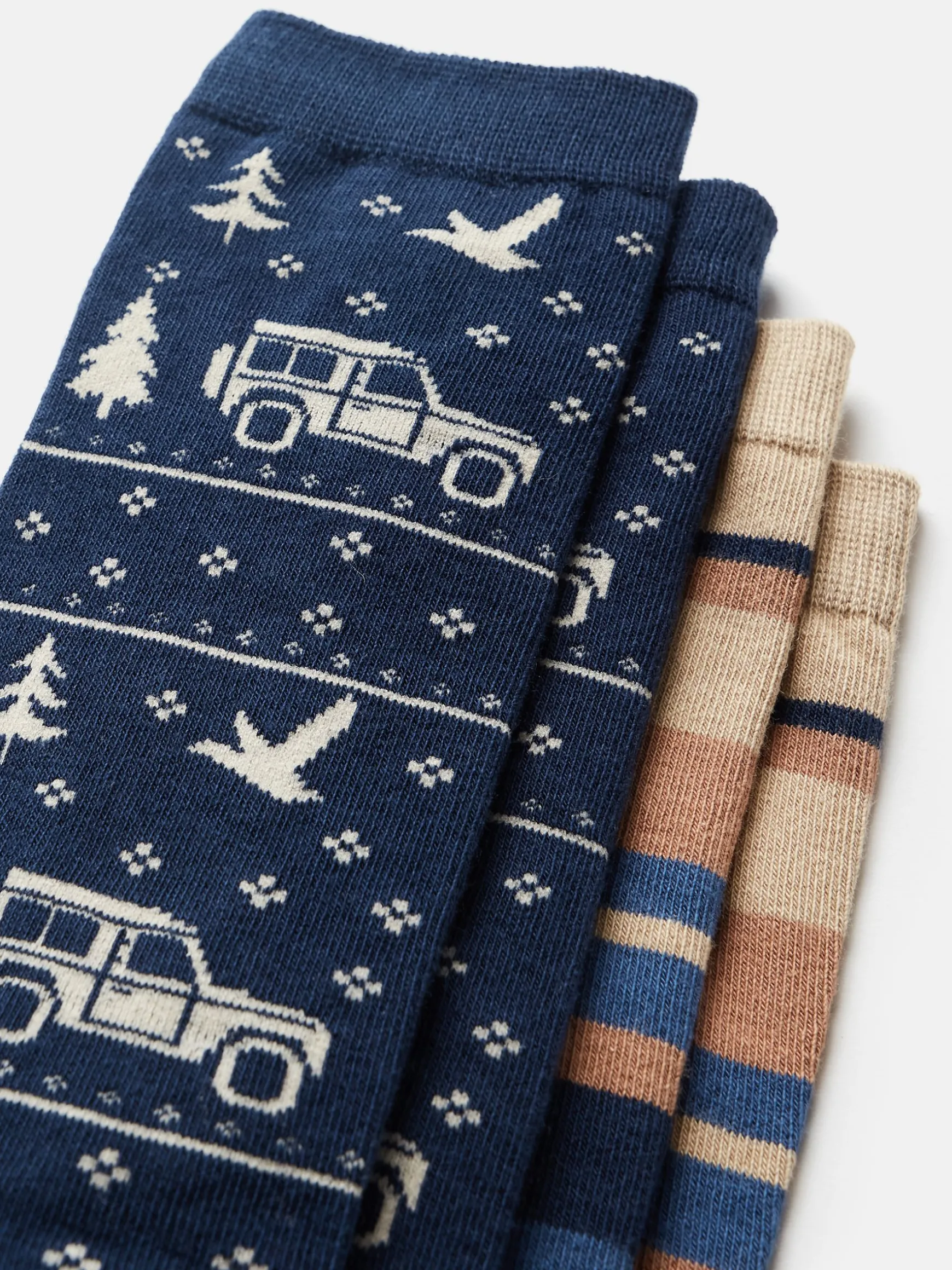 Men's Kingsbury Navy/Oatmeal 2 Pack Socks (size 7-12)