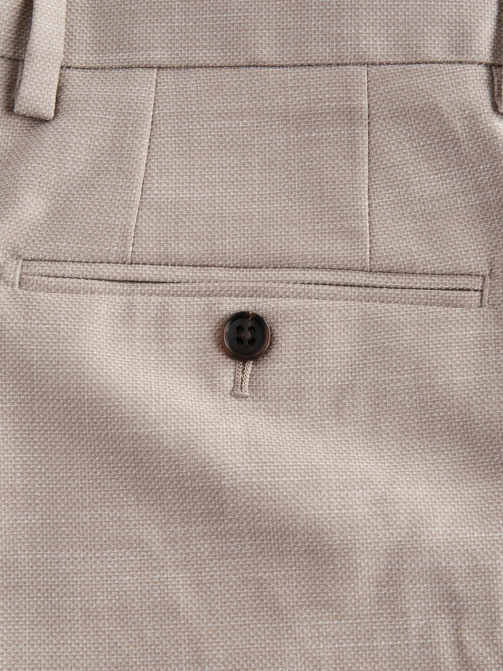 Neutral Slim Textured Suit Trousers