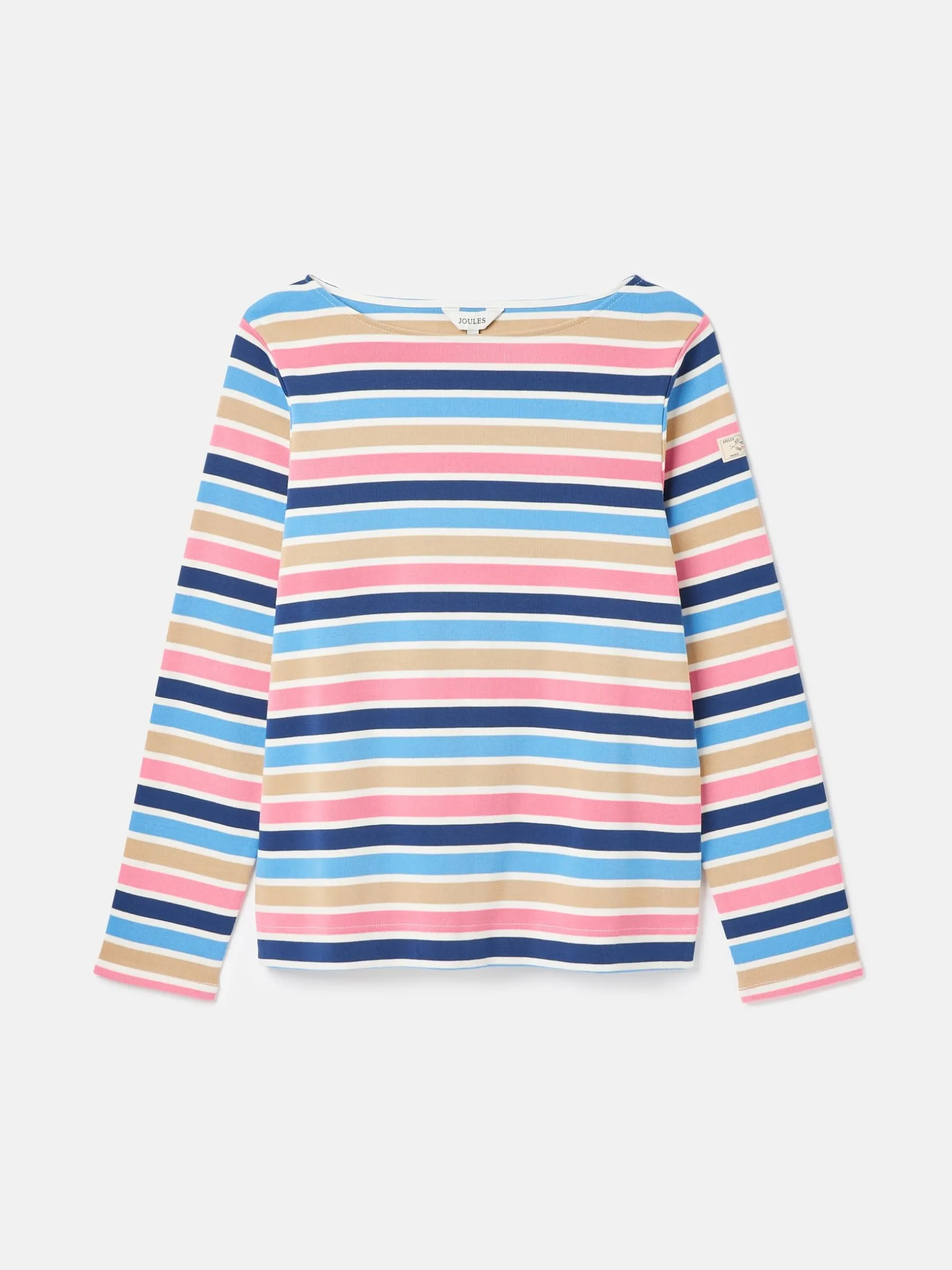 New Harbour Multi Striped Boat Neck Breton Top