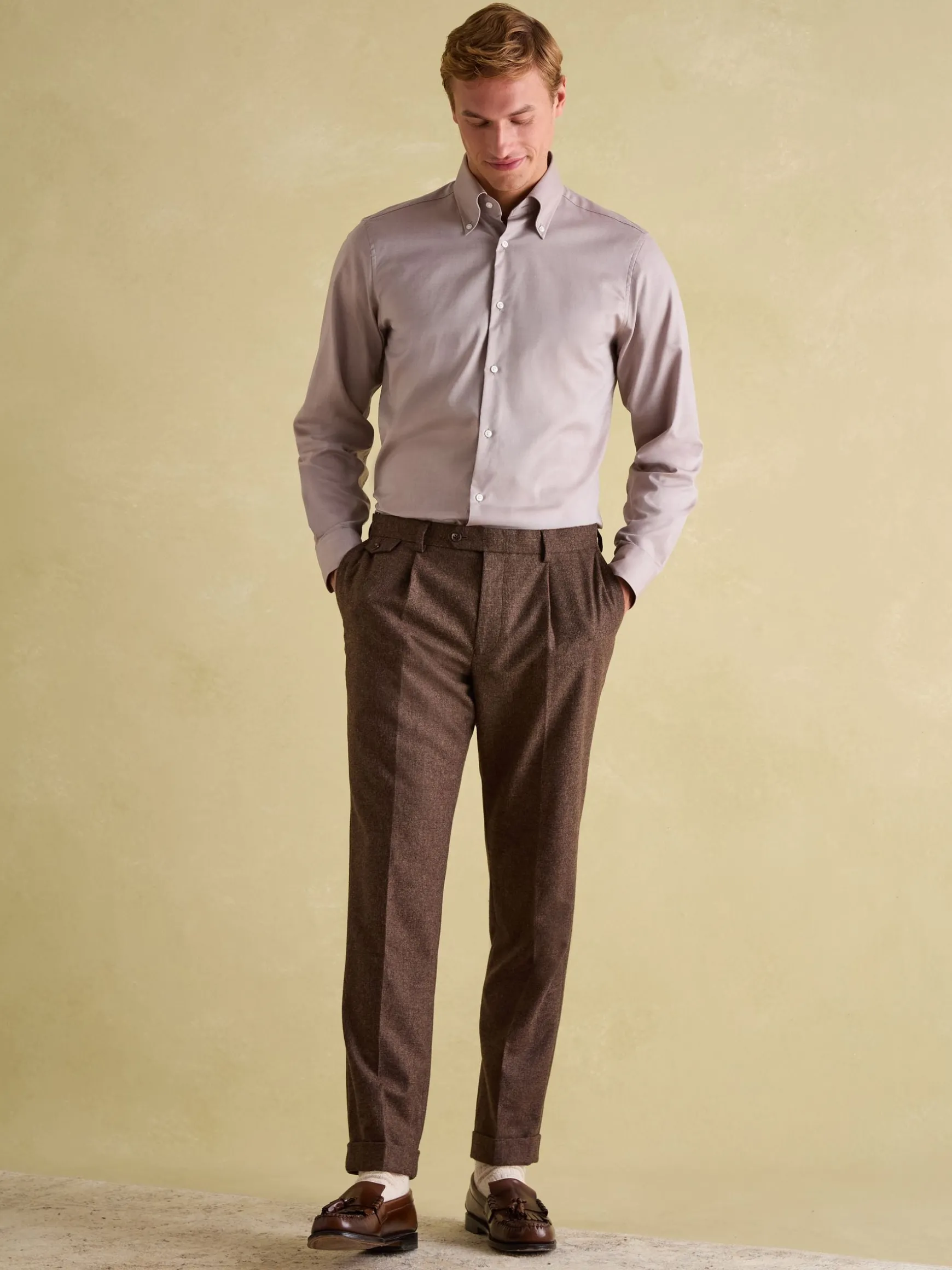Next Neutral Regular Fit Twill Single Cuff Shirt