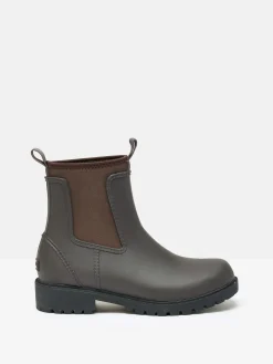 Oakfield Chocolate Brown Short Neoprene-Lined Wellies