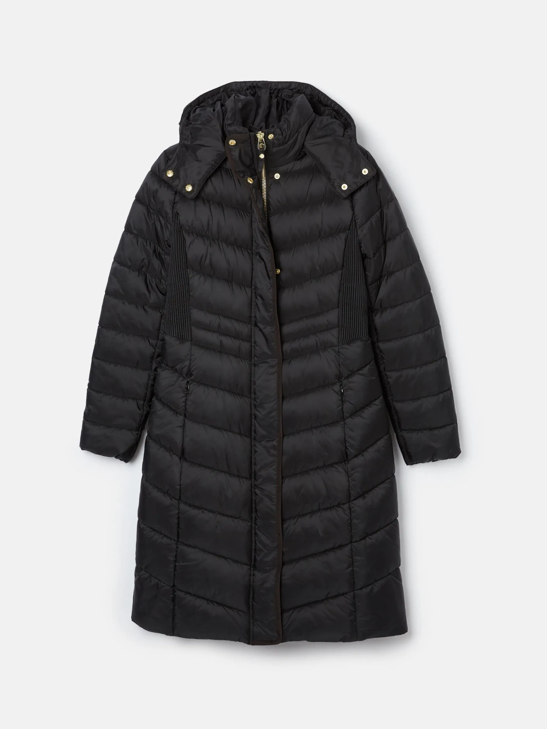 Pembury Black Showerproof Longline Padded Coat With Hood