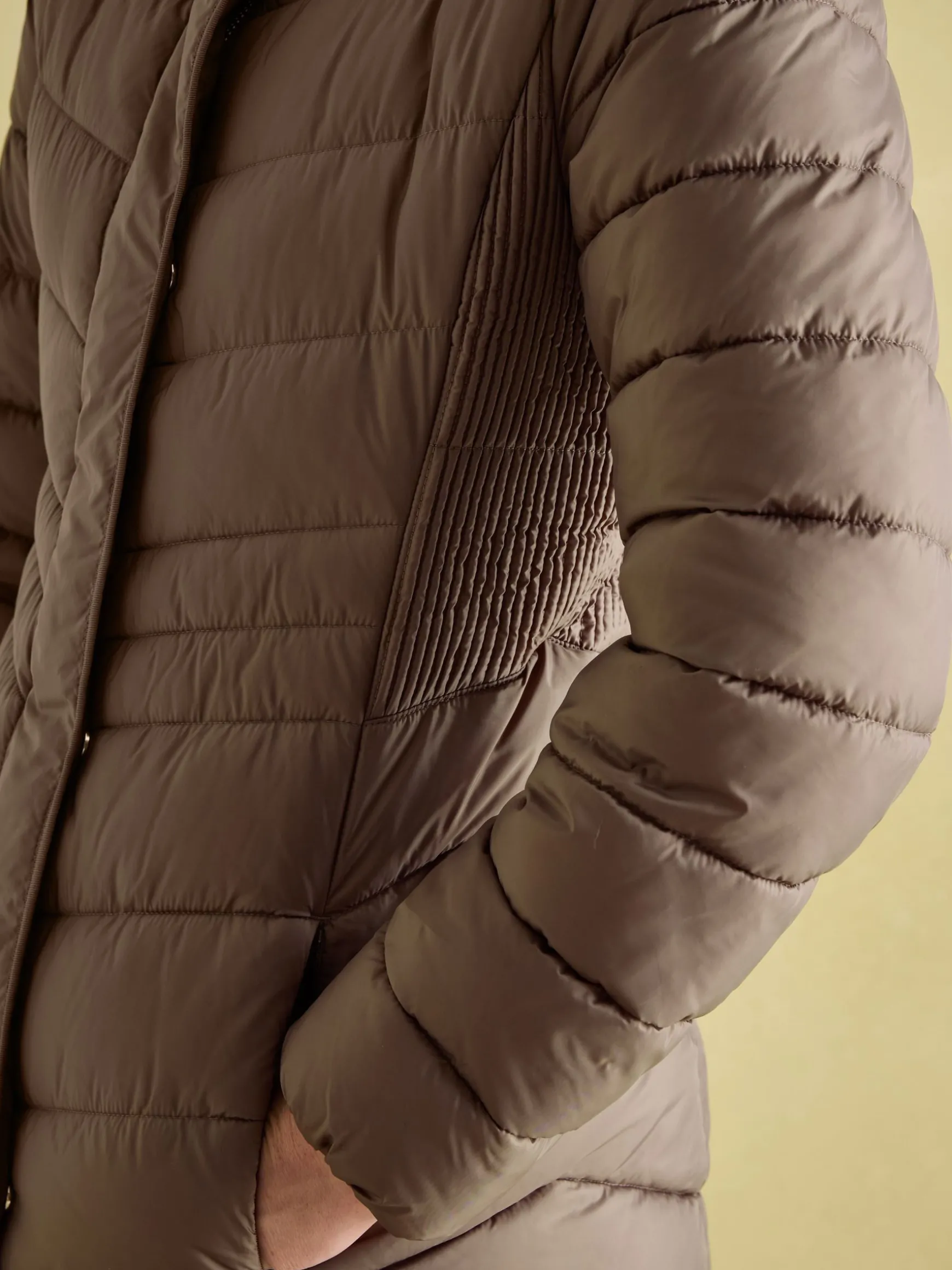 Pembury Neutral Showerproof Longline Padded Coat With Hood