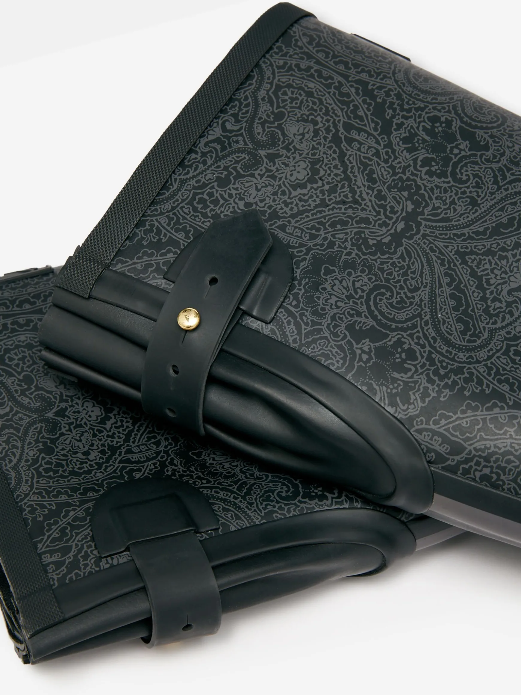 Printed Black Paisley Adjustable Tall Wellies