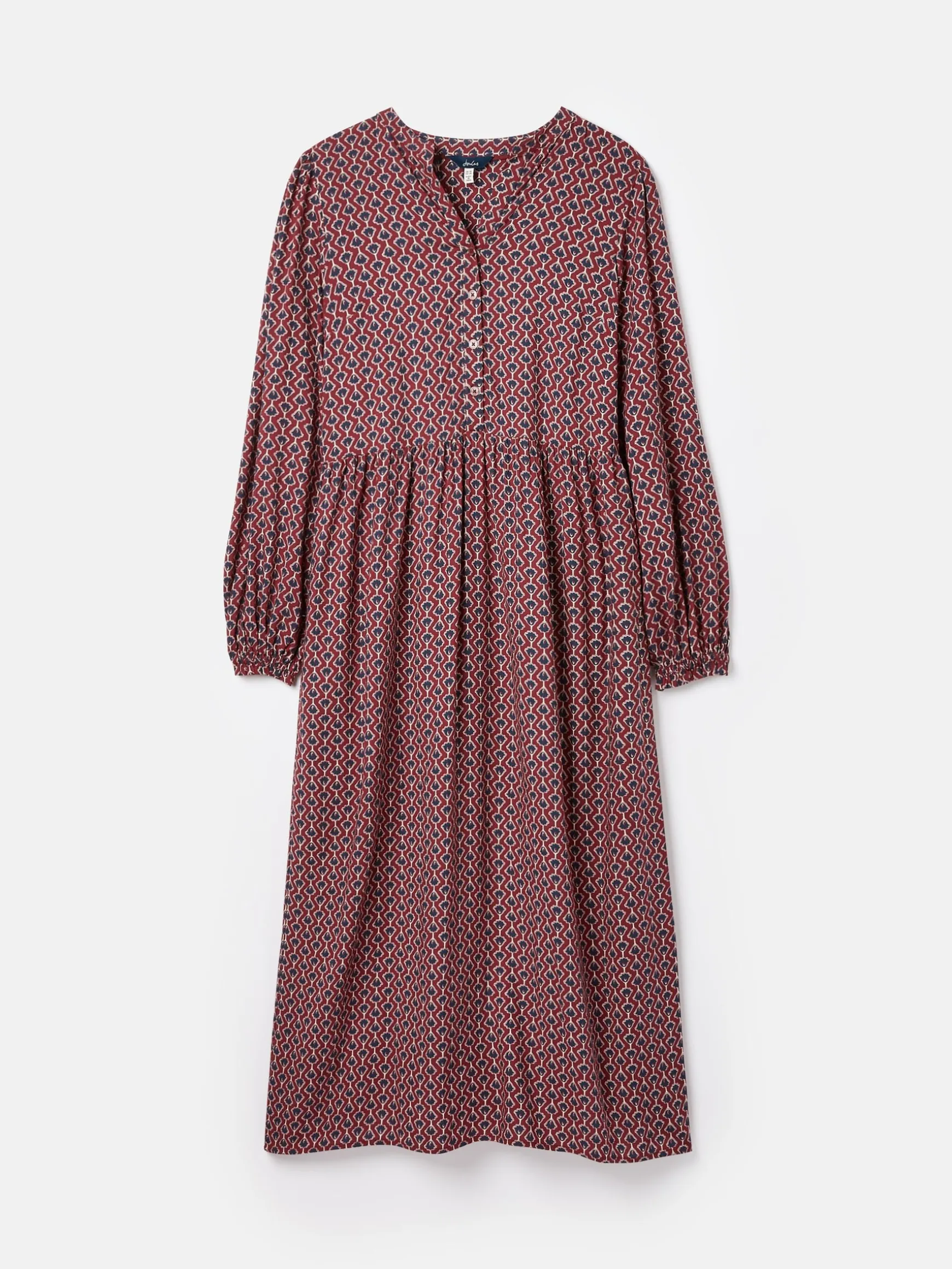 Robyn Burgundy Red Balloon Sleeve Midi Dress