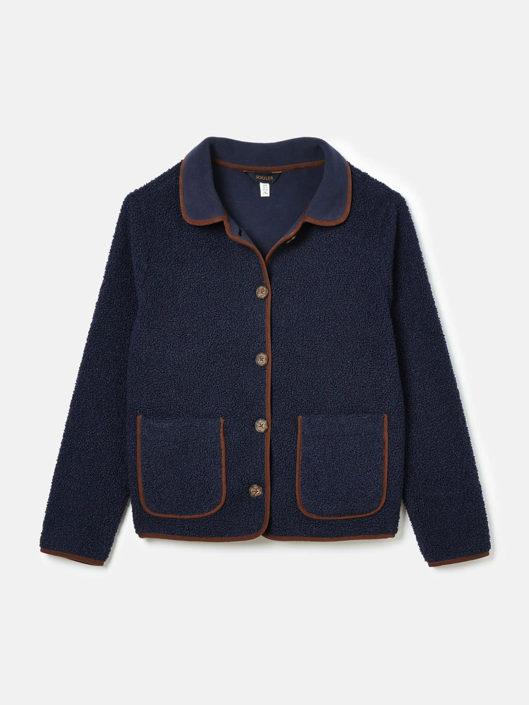 Sadie Navy Button Down Fleece Jacket