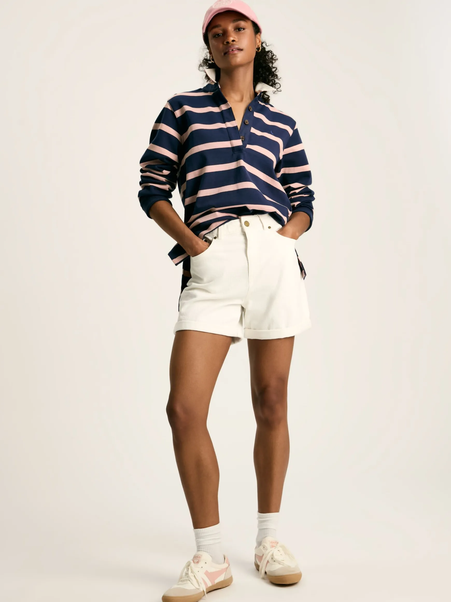 Sammie Navy Blue Striped Heavyweight Cotton Rugby Shirt