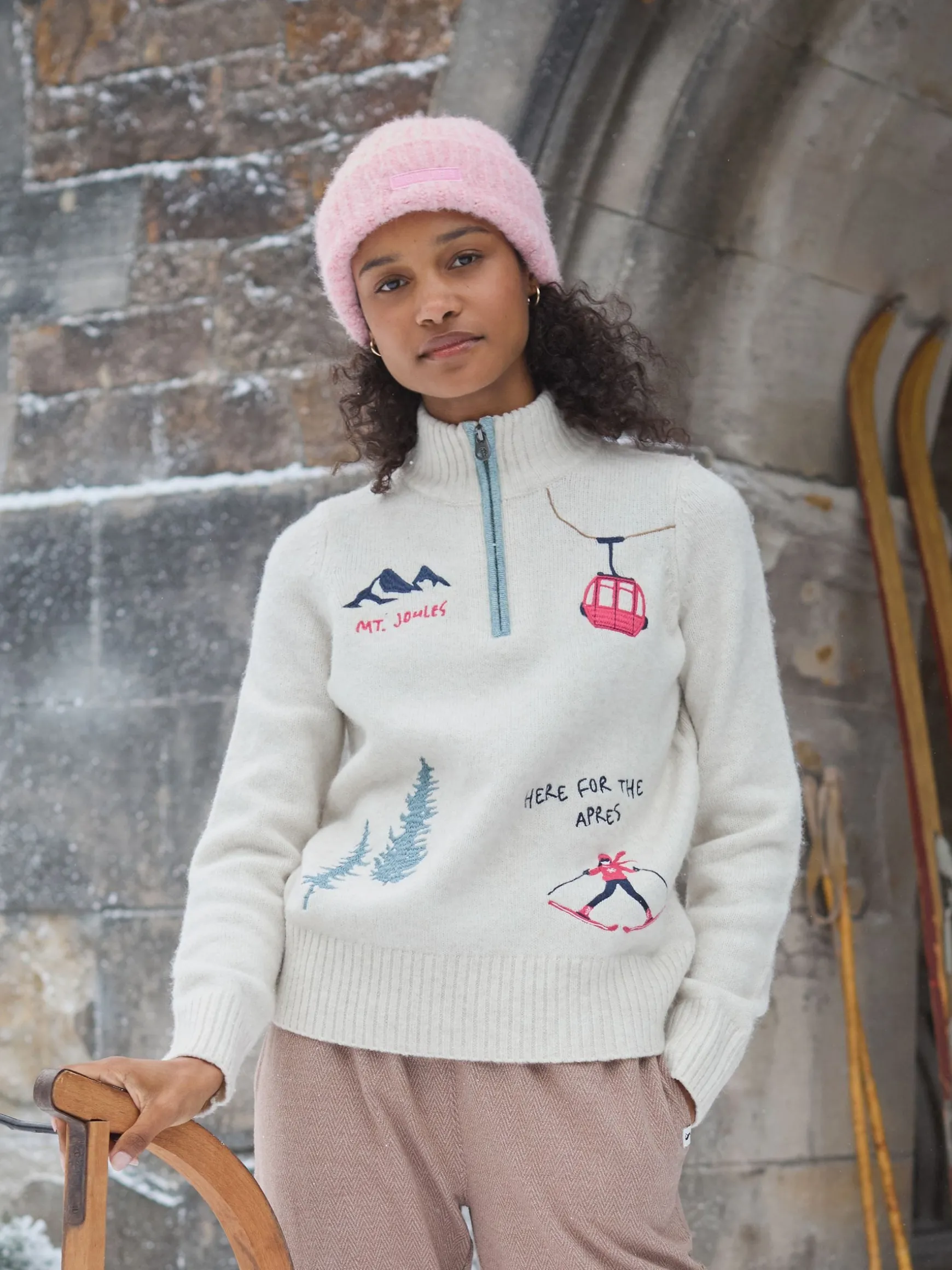 Summit Cream Quarter Zip Ski Jumper