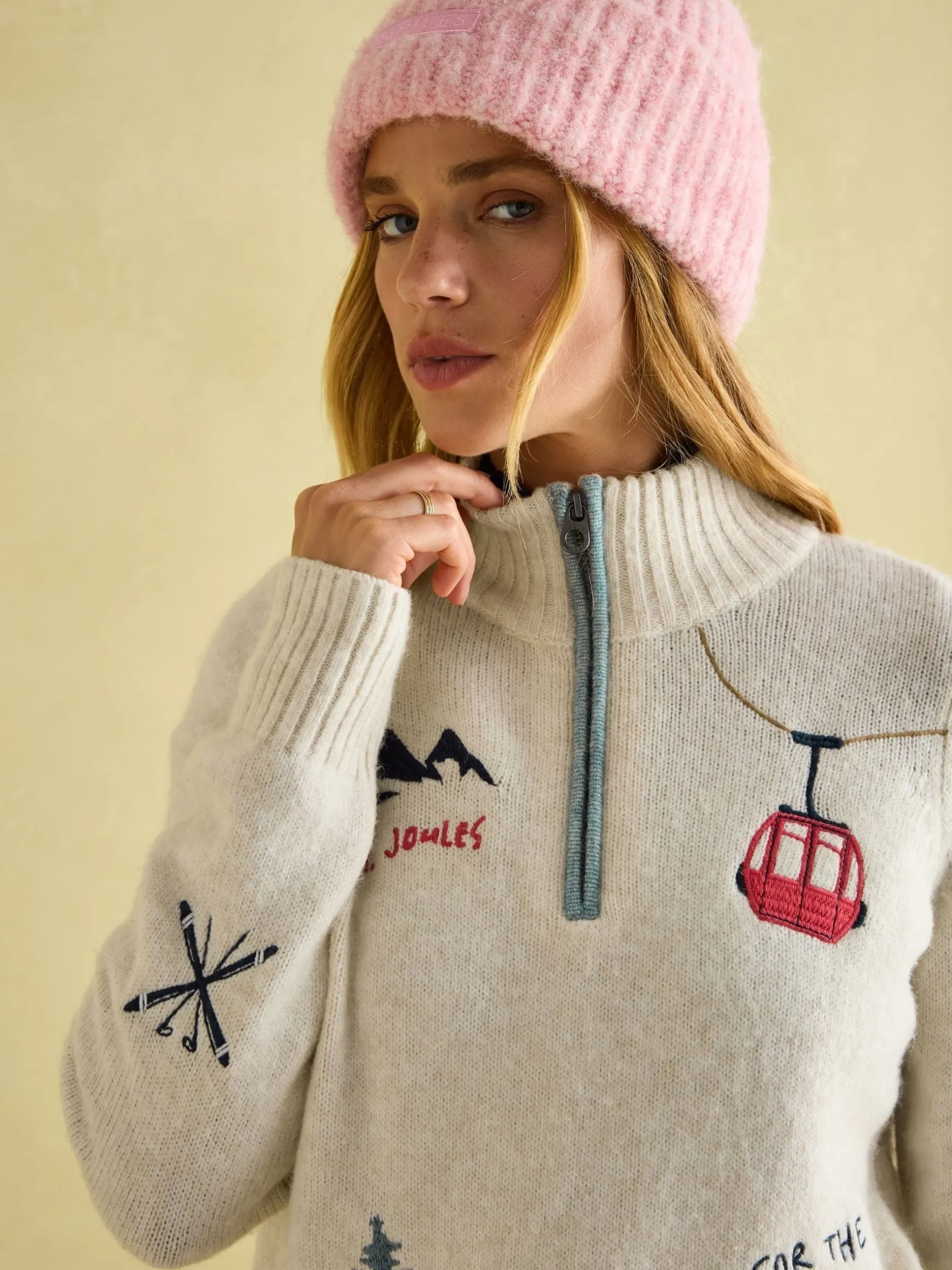 Summit Cream Quarter Zip Ski Jumper