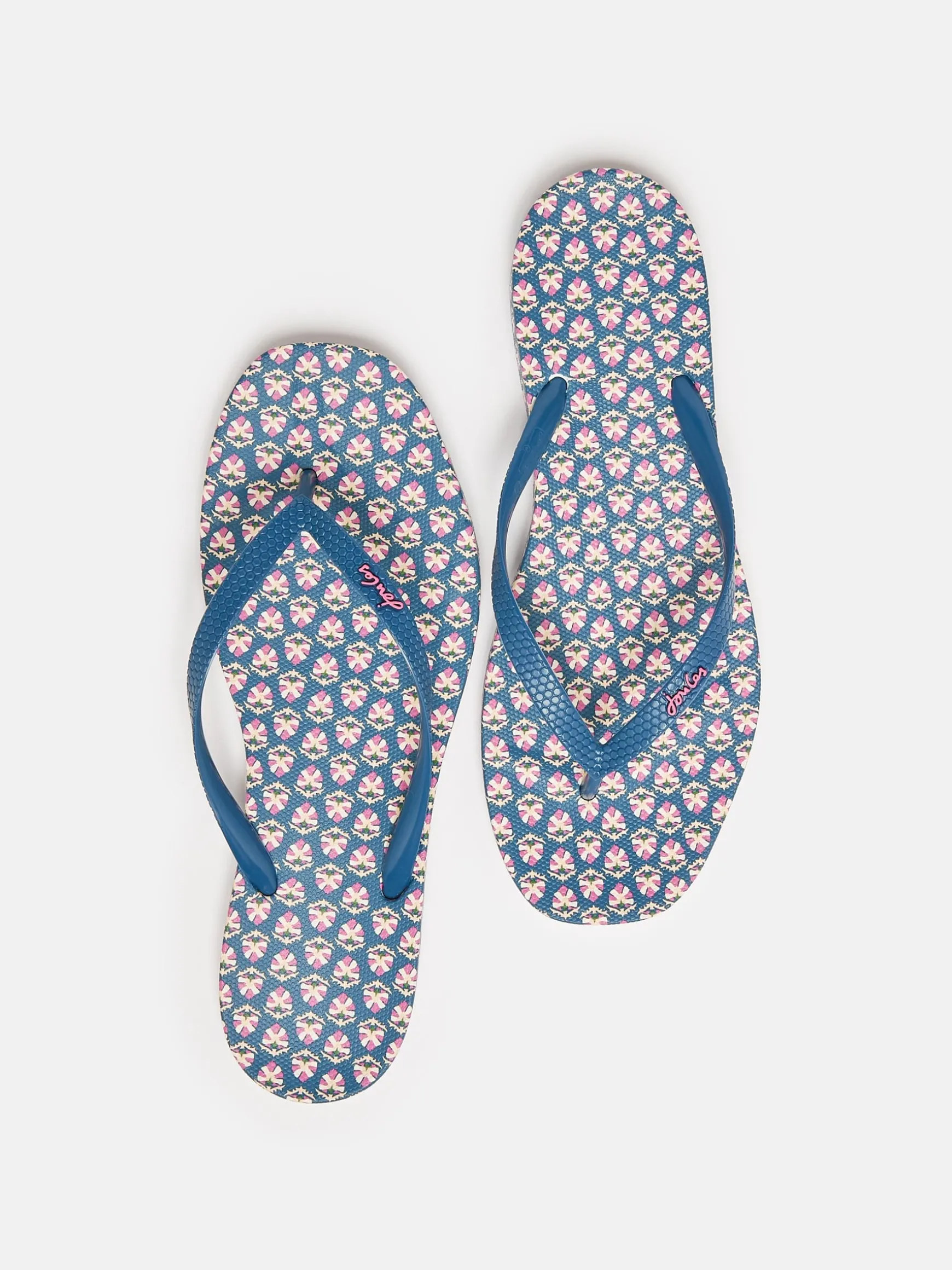 Sunvale Blue Floral Printed Flip Flops
