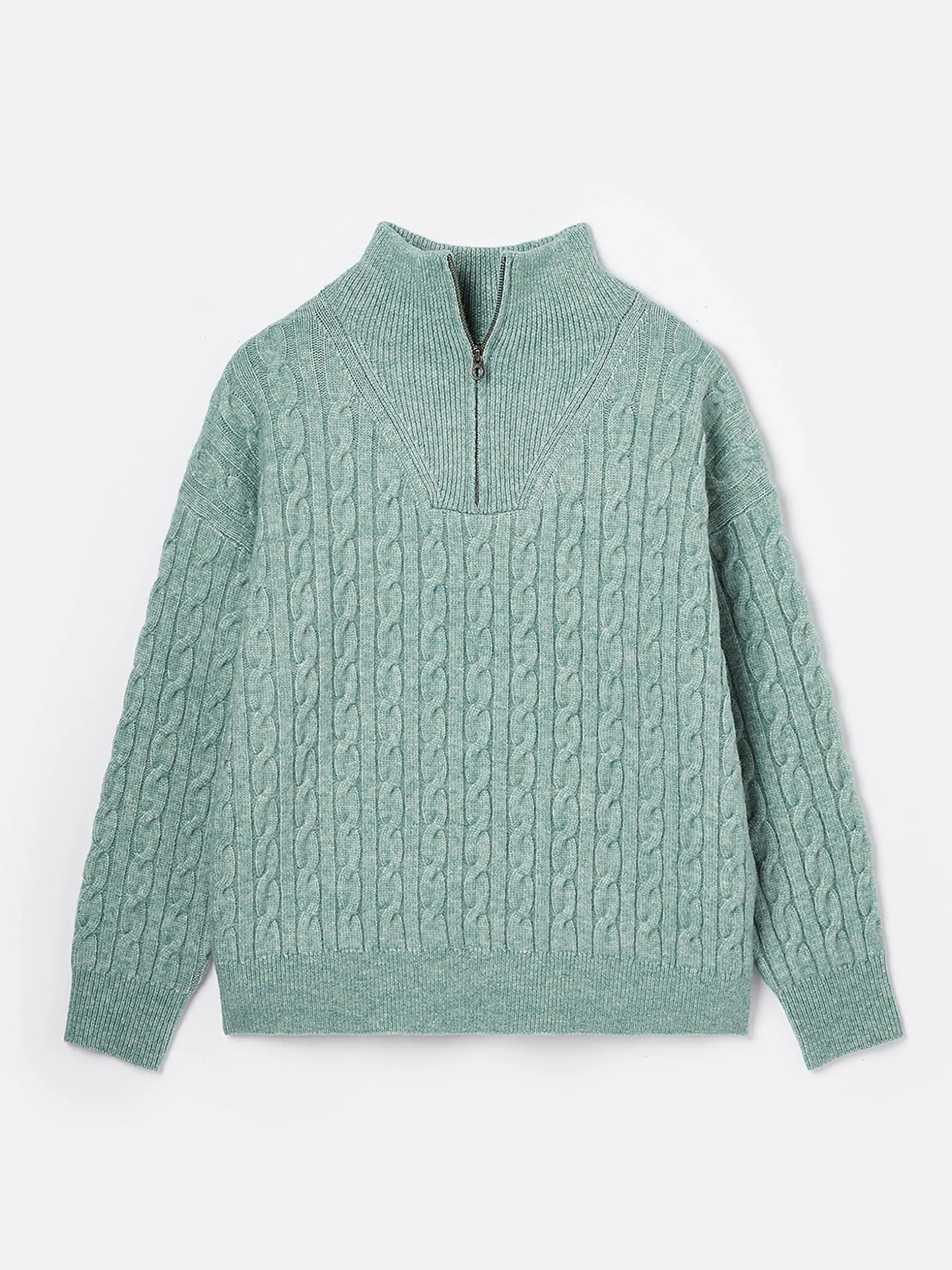 Tabitha Blue Knitted Quarter Zip Jumper