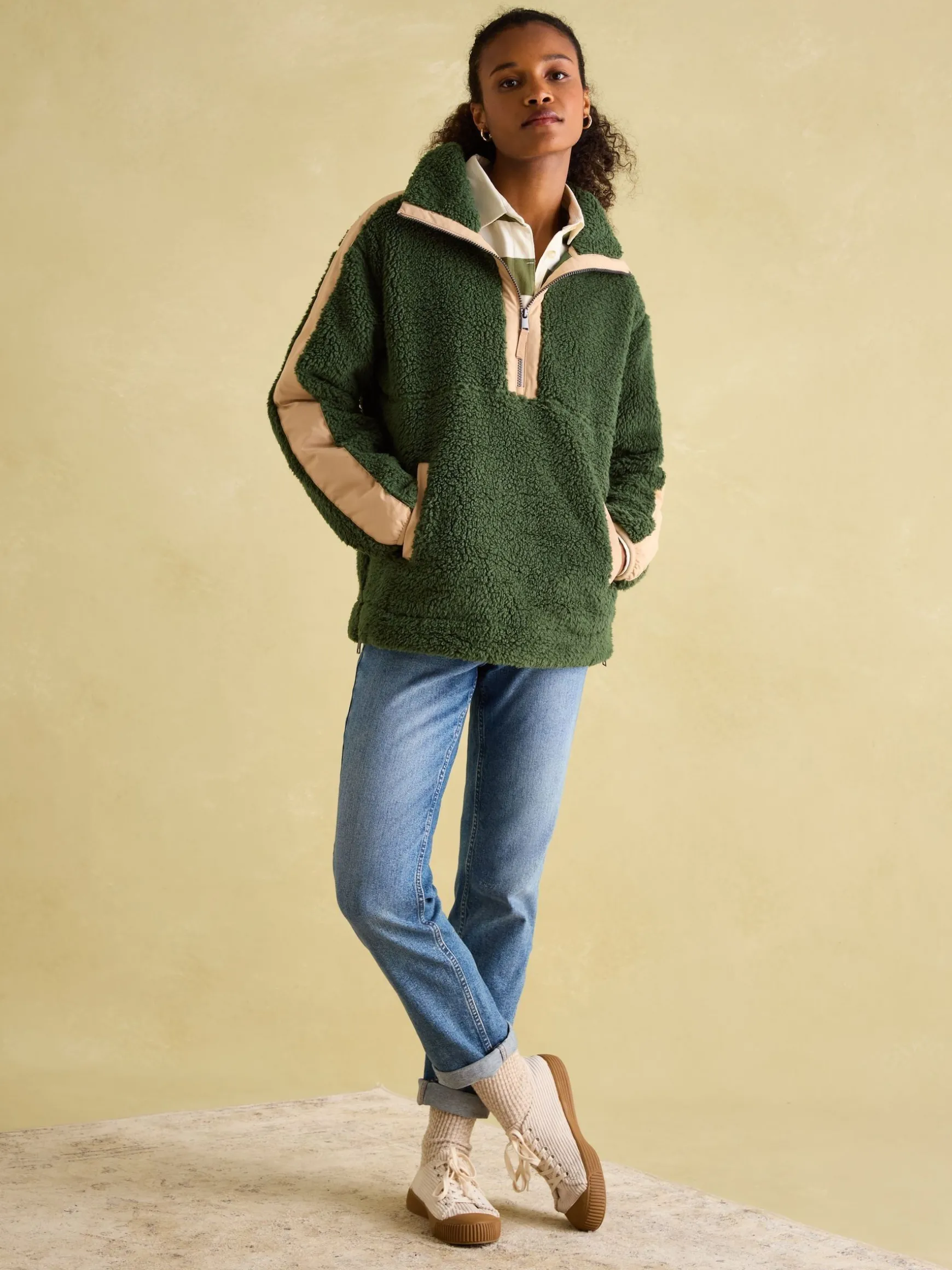 Tilly Green Quarter Zip Fleece