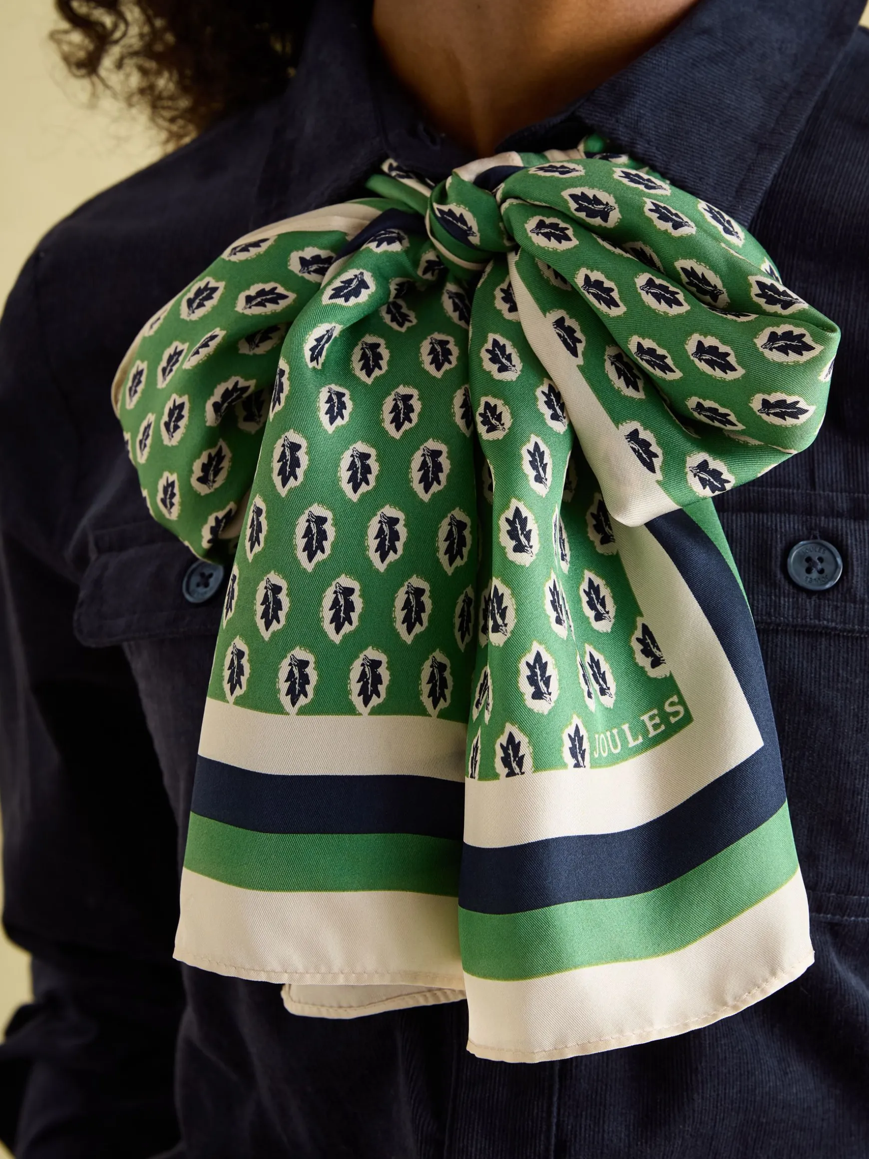Windsor Green Printed Long Silk Scarf