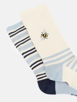 Women's Everyday Blue 2 Pack Socks (size 4-8)