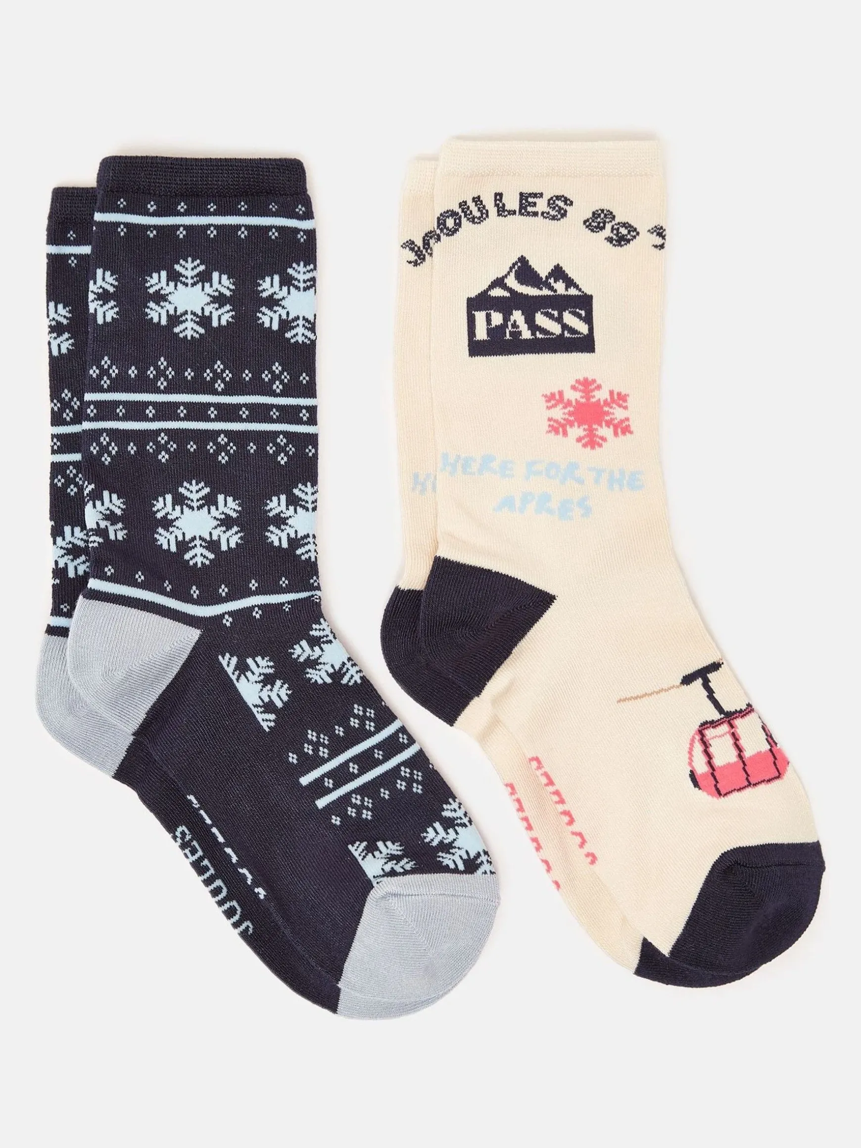 Women's Everyday Cream/Navy 2 Pack Socks (size 4-8)
