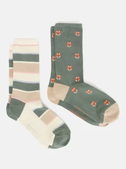 Women's Everyday Khaki/Grey 2 Pack Socks (size 4-8)