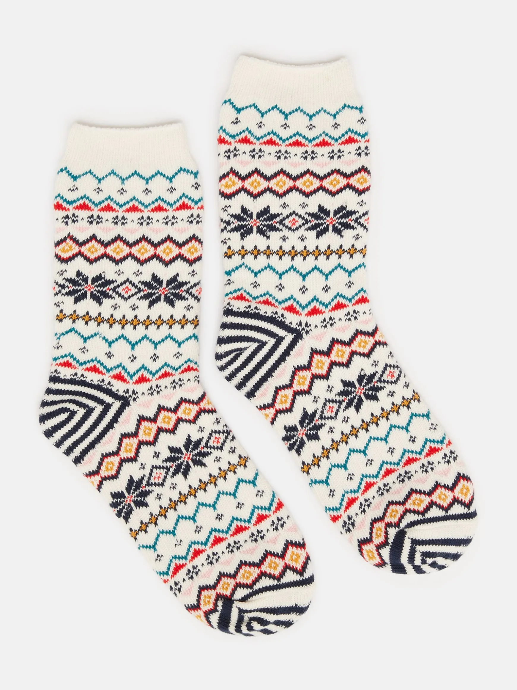 Women's Lucille Cream Fairisle Pattern Socks