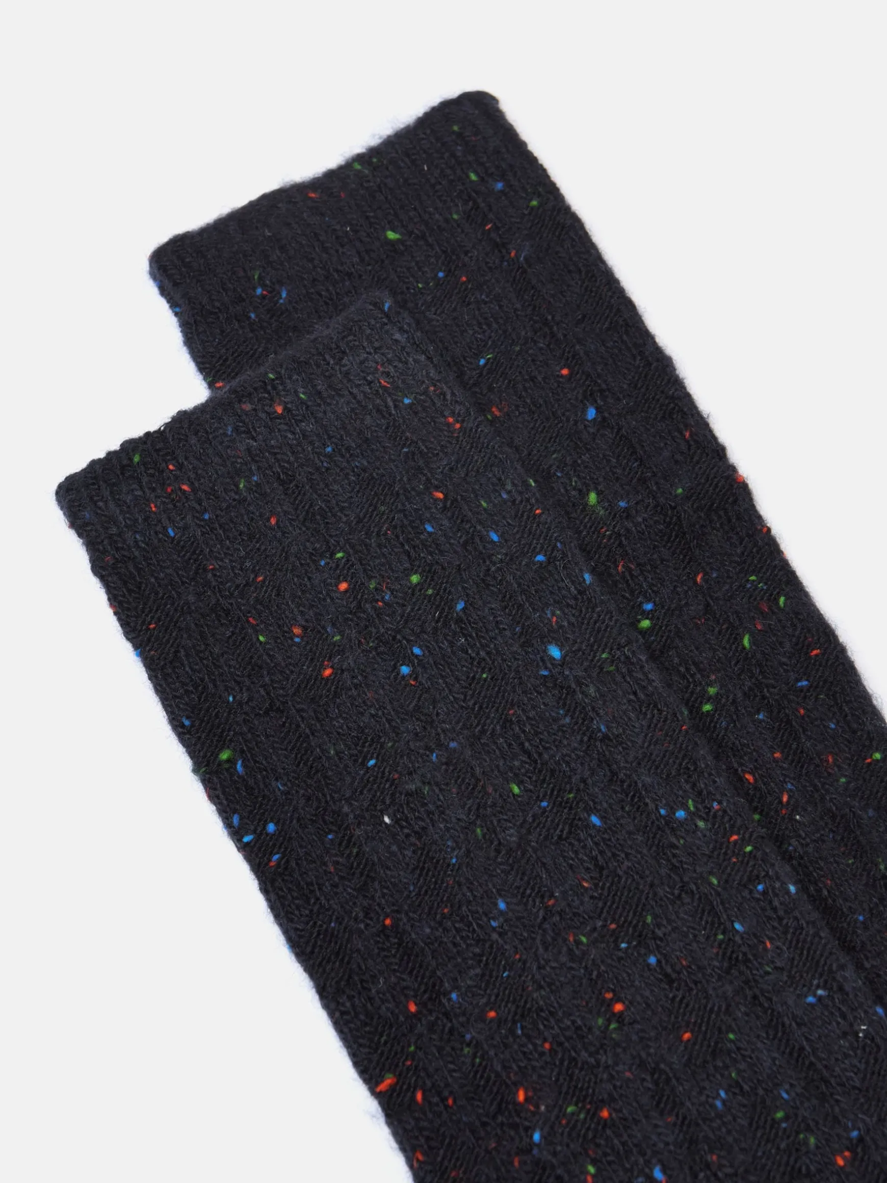 Women's Rambler Navy Cable Knit Boot Socks (size 4-8)