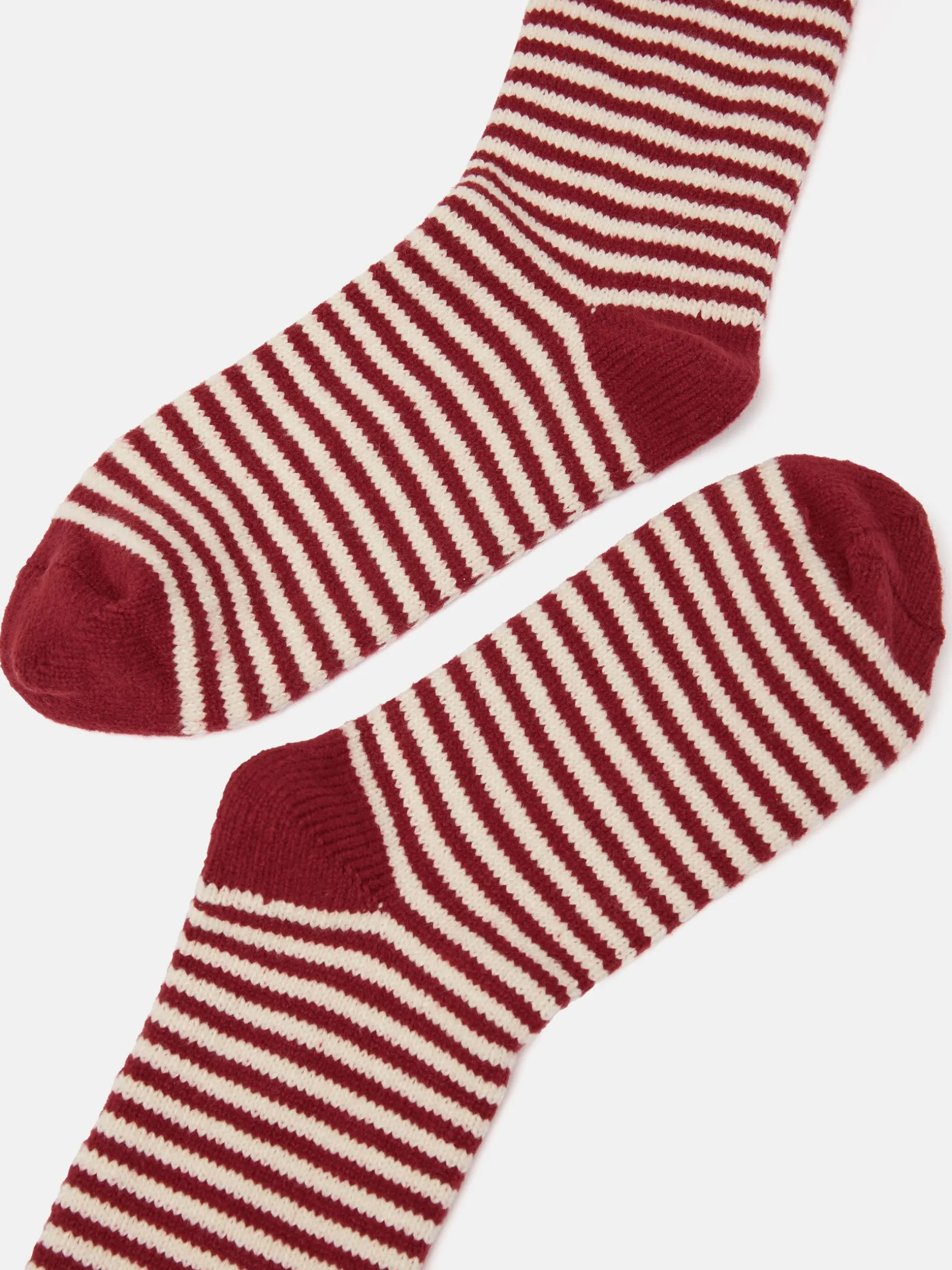 Women's Toasty Burgundy Cosy Striped Socks (size 4-8)