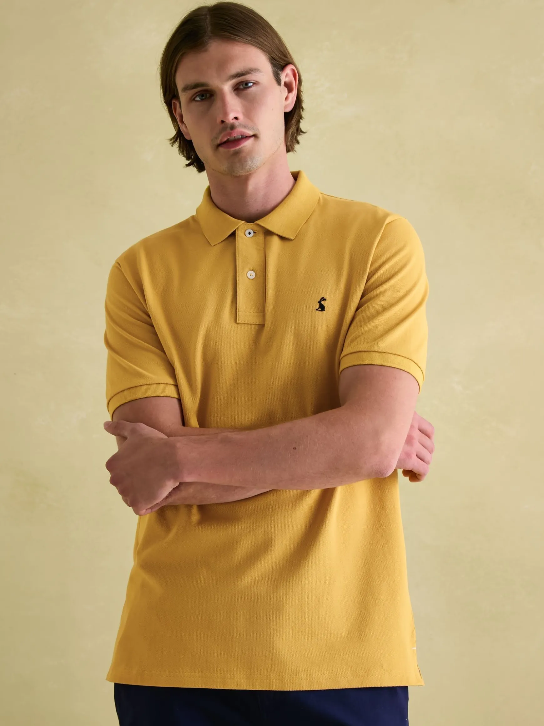 Woody Bright Yellow Regular Fit Cotton Pique Polo Shirt