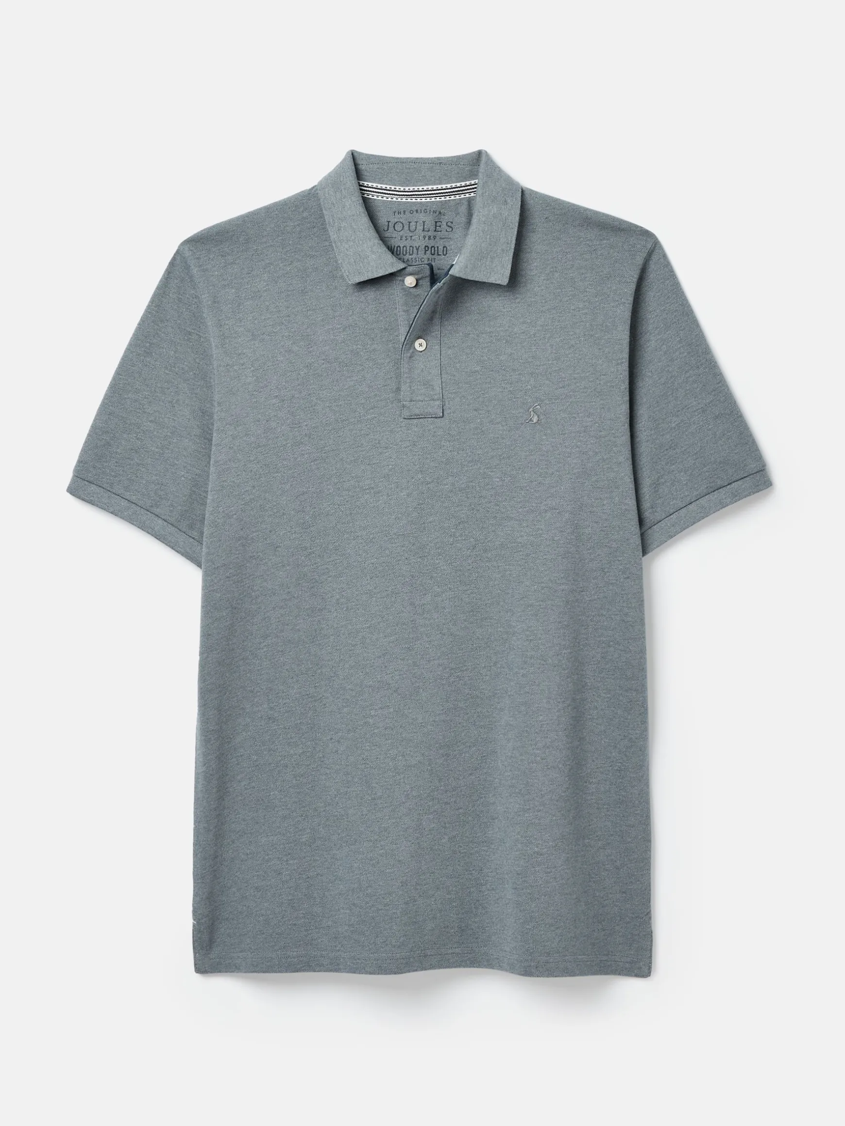 Woody Grey Regular Fit Cotton Pique Polo Shirt
