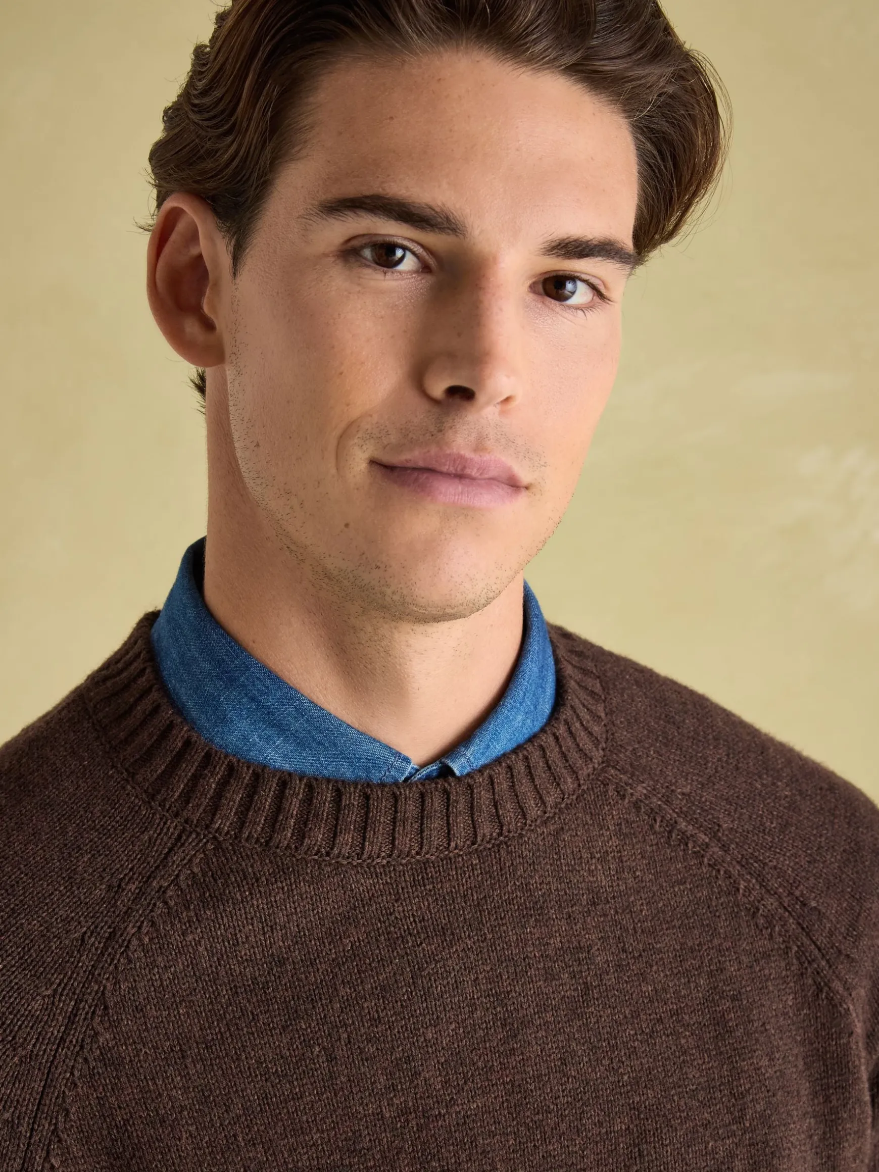 4x4 Brown Intarsia Crew Neck Jumper